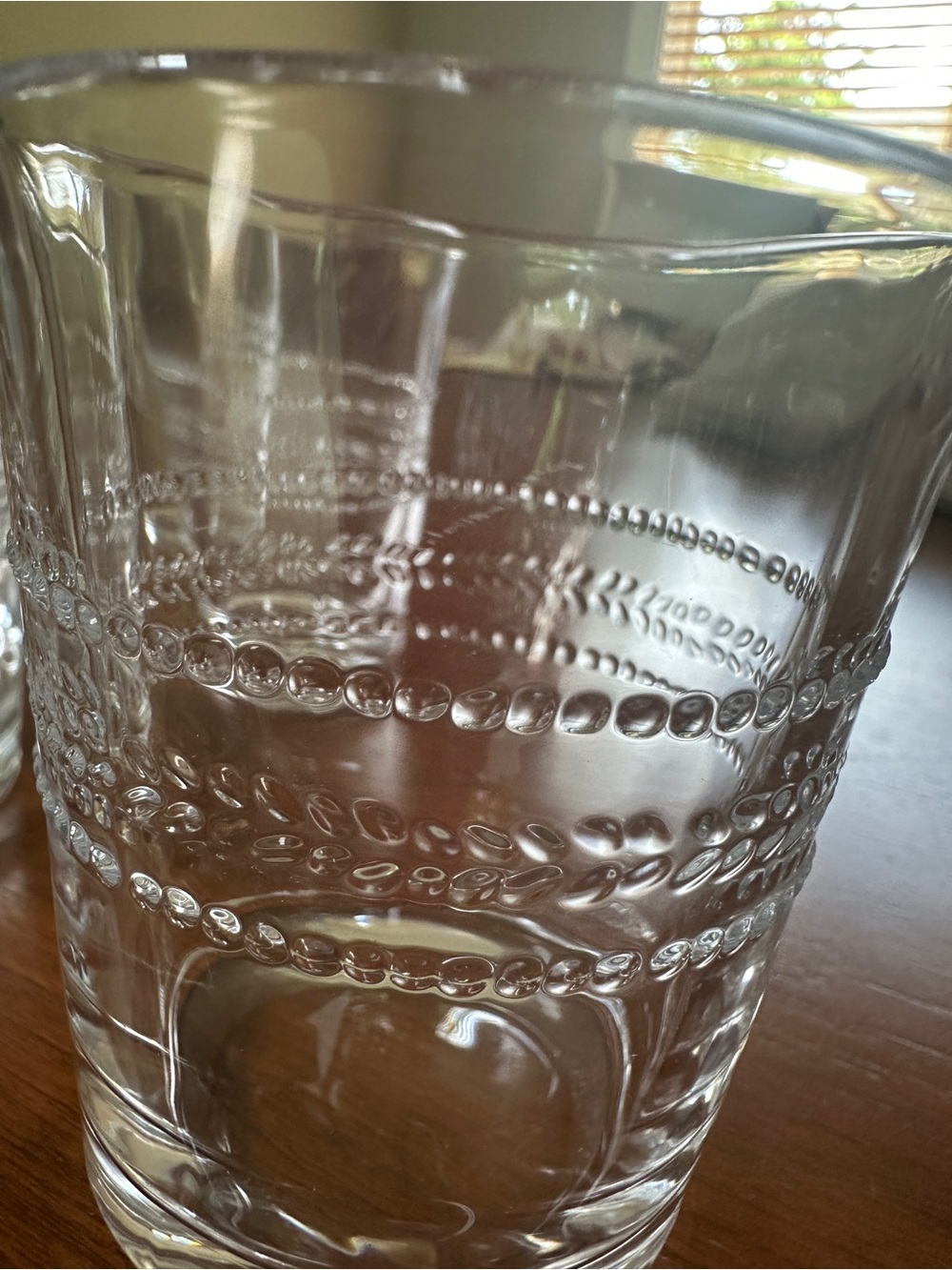 Hearth & Hand by magnolia Clear Decorative  8oz Glass Tumbler with Beaded Band - Picture 11 of 11